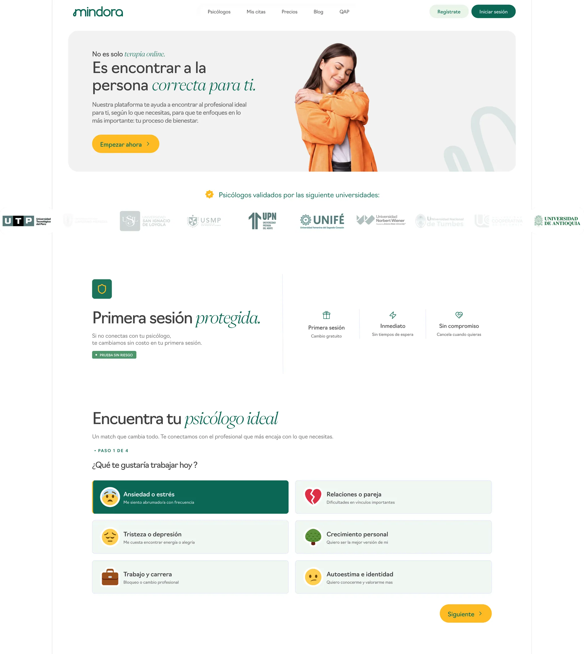 Mindora: sitio para pacientes