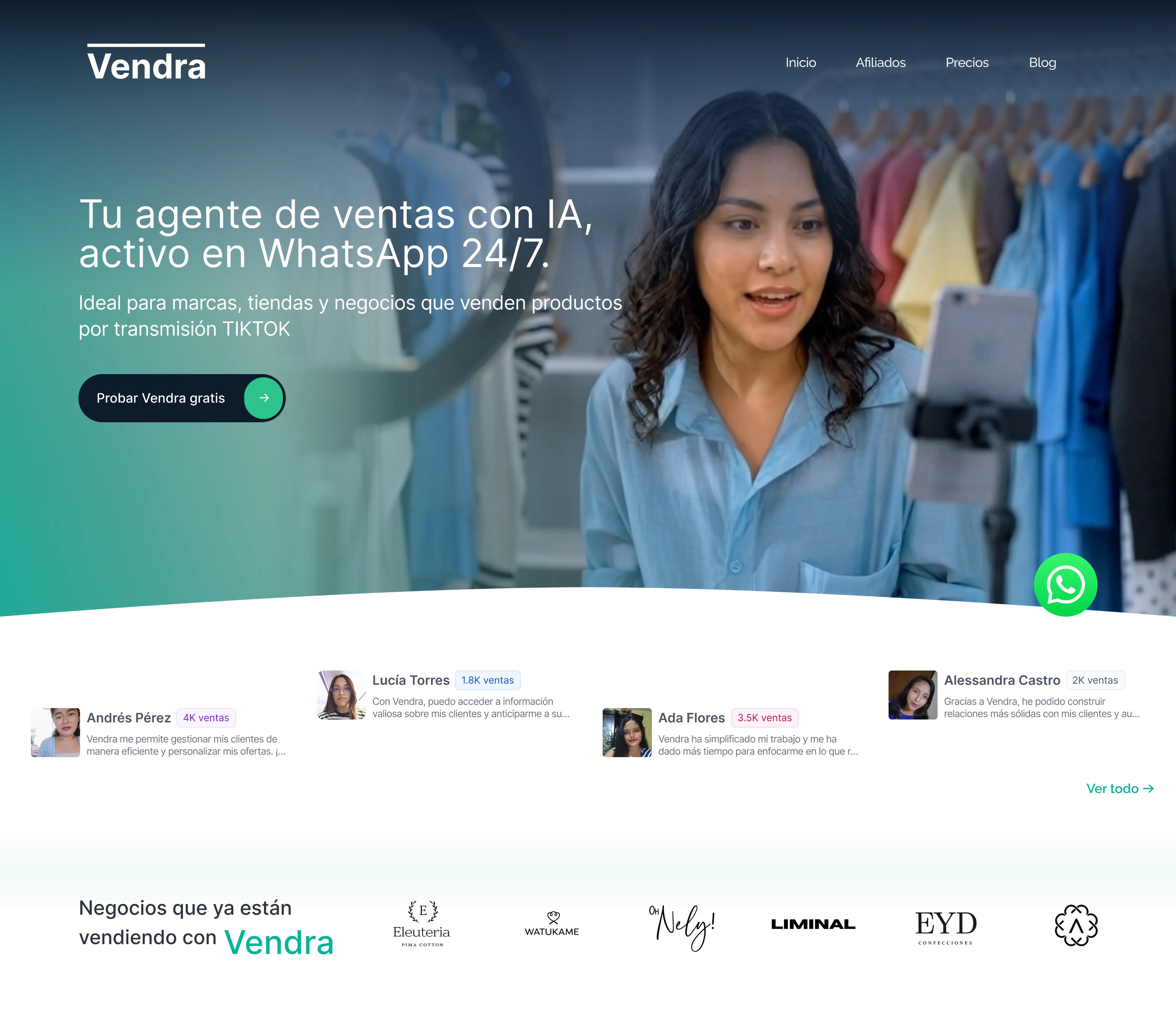 Sitio web de Vendra